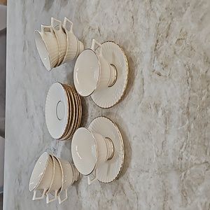 Lenox Citation Gold Tea Cups & Saucers (Servicing 8). NEW NEVER USED!